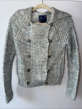 American Eagle Outfitters Gray Cowl Neck Sweater/Jacket